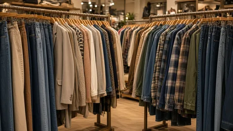 Stock di abbigliamento donna e uomo contemporaneo