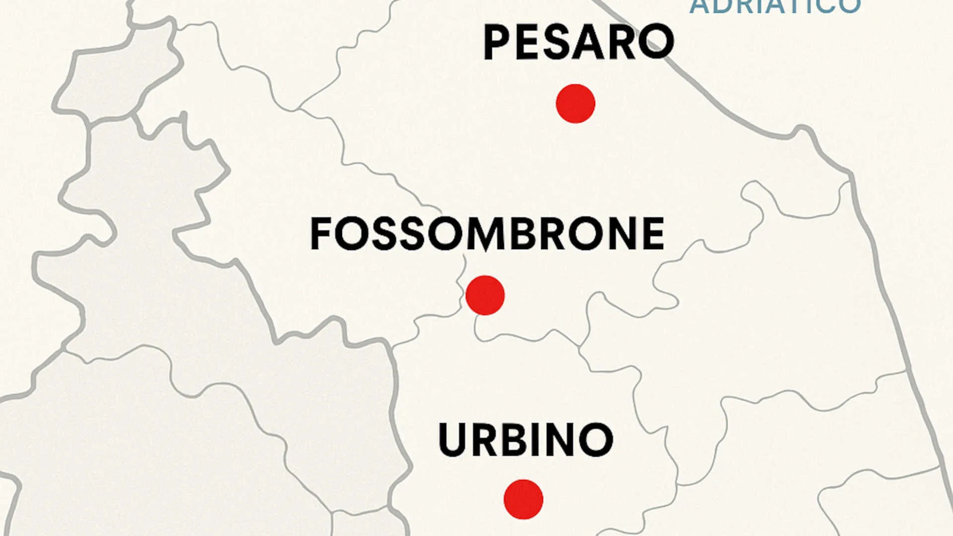 Mappa della provincia di Pesaro e Urbino per l’acquisto di stock di abbigliamento